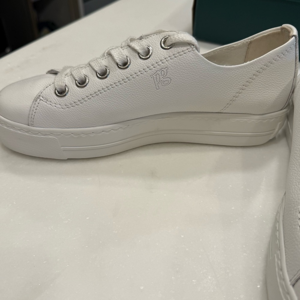 Paul Green Bixby Women’s Platform Sneakers White Leather Lace Up Sz 7.5 NIB - Picture 8 of 10